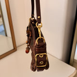 Coach Brown Patchwork Micro Zoe Bag