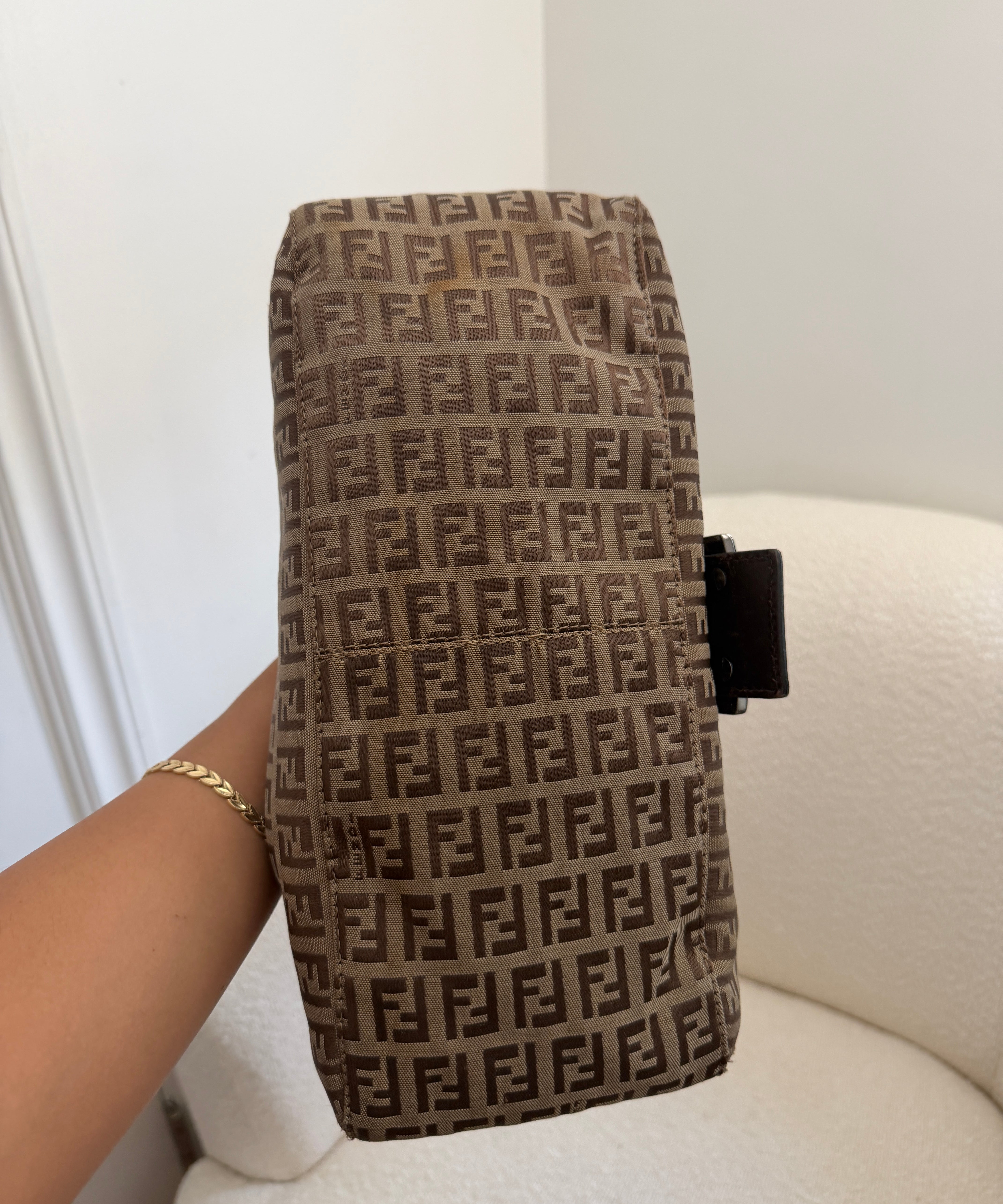 Fendi Signature Brown Mamma Baguette Bag