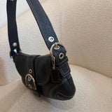 Black Leather Mini Soho Bag