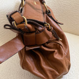 Miu Miu Tan Vitello Lux 2-Way Leather Hand Bag