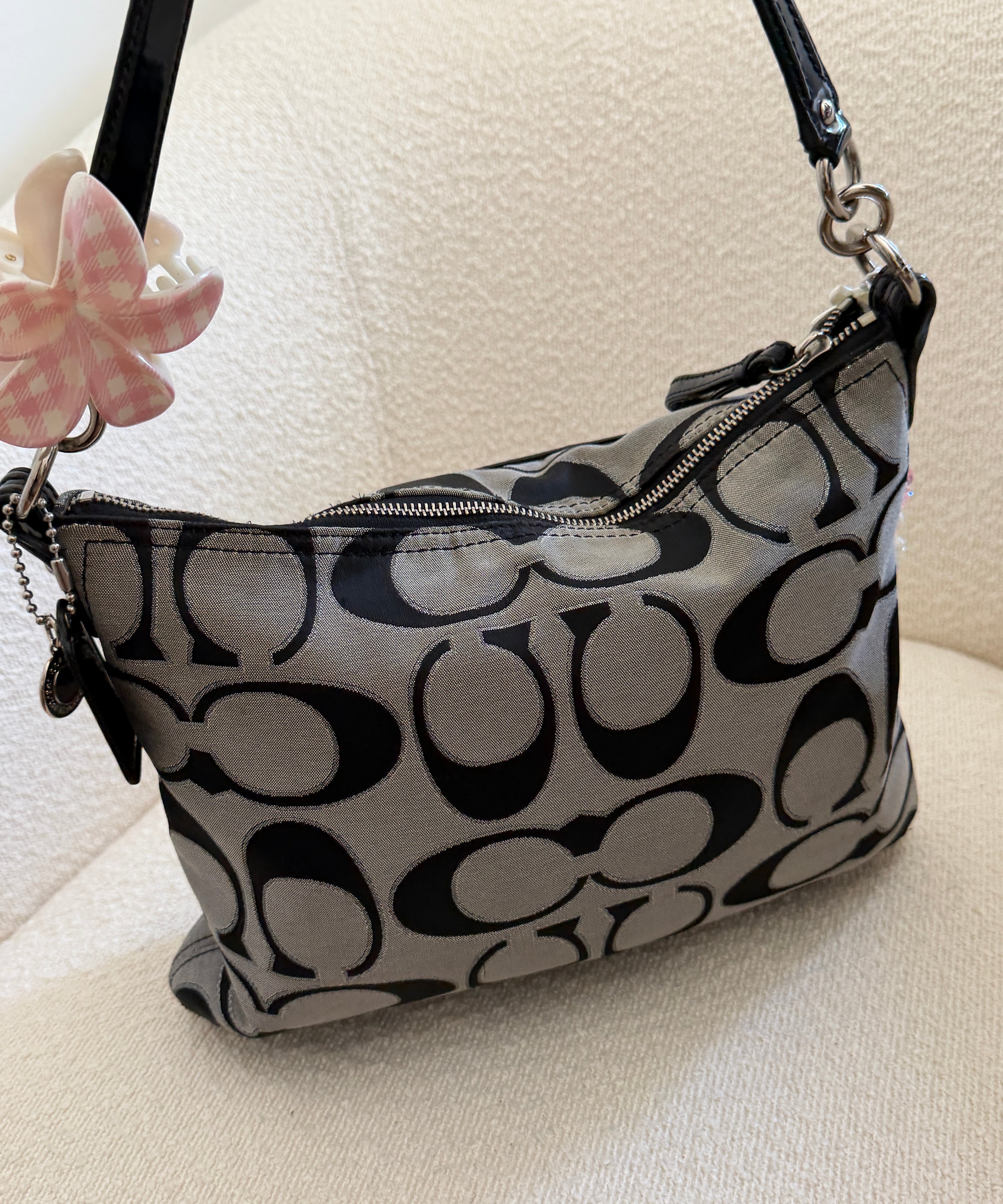 Coach Grey Poppy Shoulder Bag
