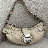 Beige Guess Studded Shoulder Bag
