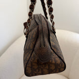Brown Dior Romantique Trotter Boston Bag