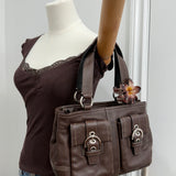 Coach Brown Leather Soho Pocket Tote Bag