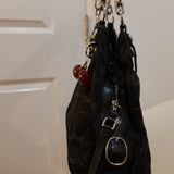 Coach Black Canvas Maggie Bag