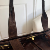 Brown Leather Coach Garnett Turnlock Bag