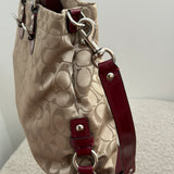 Coach Burgundy Signature Ashley Carry-All Bag