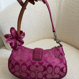 Coach Hot Pink Canvas Demi Hamptons Buckle Bag