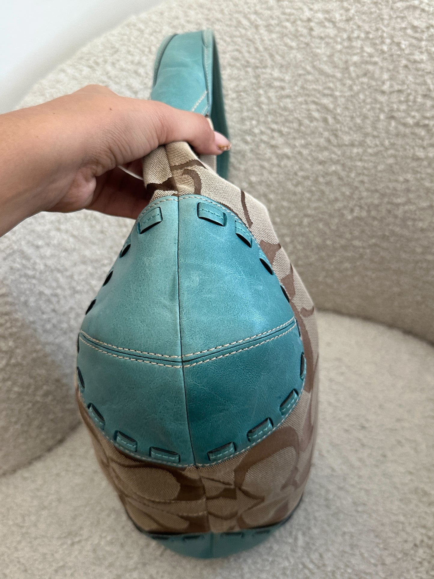 Coach Teal Monogram Ergo Bag