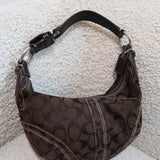 Coach Brown Canvas Mini Hobo Bag