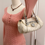 White Dior Romantique Barrel Bag