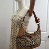 Coach British Tan Hamptons Signature Hobo Bag