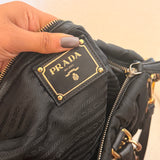 Black Prada Nylon Ruffle Bag