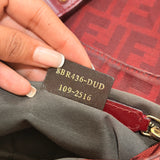 Burgundy Fendi Zucca Chef Shoulder Bag