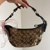 Coach Signature Brown Mini Hobo Bag