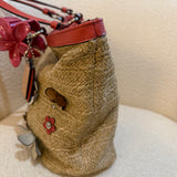 Coach Signature Straw Woven Tote Bag