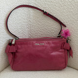 Miu Miu Mauve Hot Pink Lux Bow Leather Pochette