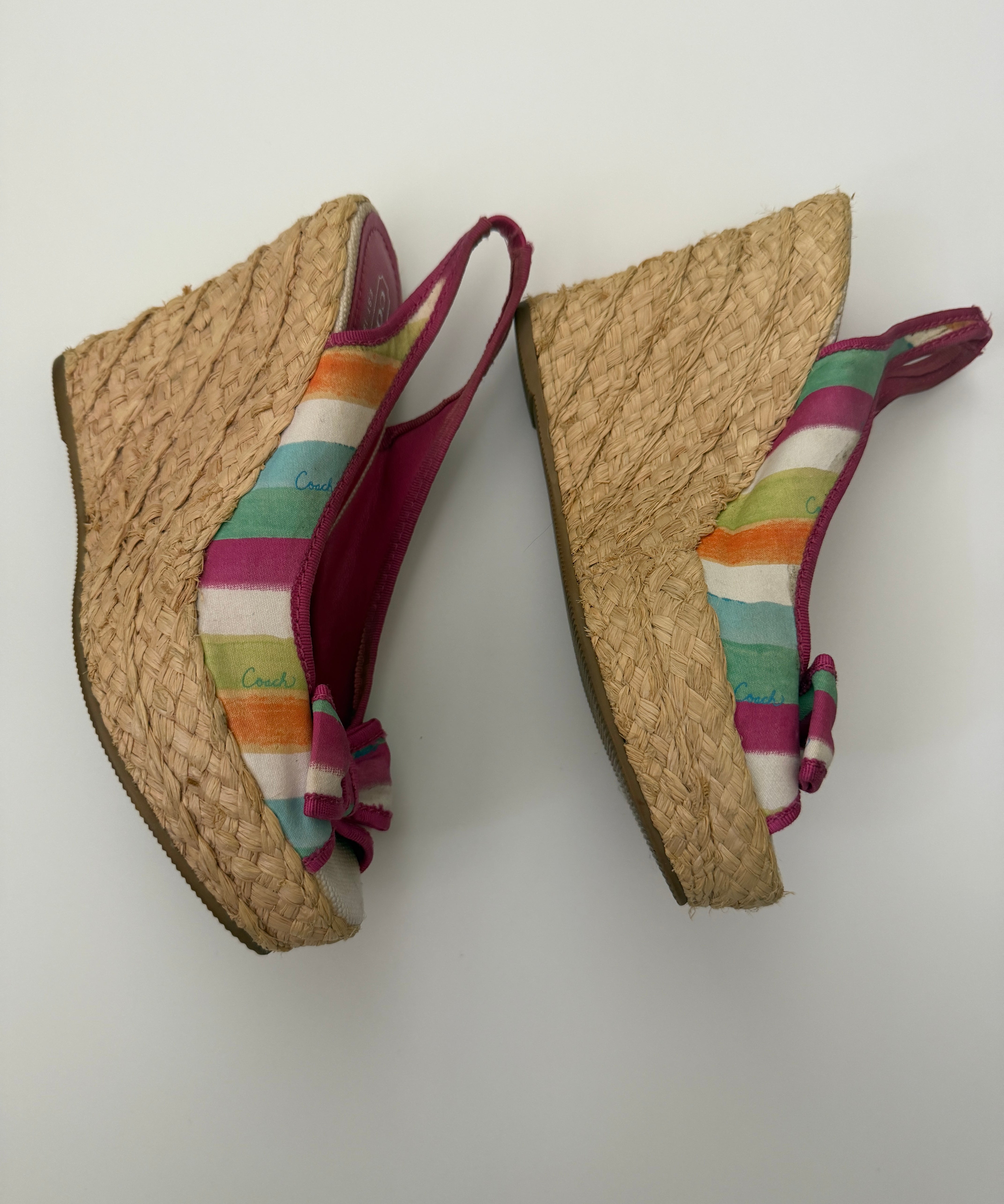Coach Peep-Toe Grace Wedges (6.5)