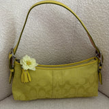 Coach Lime Green Signature East West Baguette