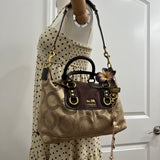 Brown Coach Signature Op Art Sabrina Madison Bag