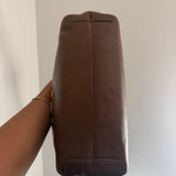 Beige Coach Signature Shoulder Bag with Tan Trim
