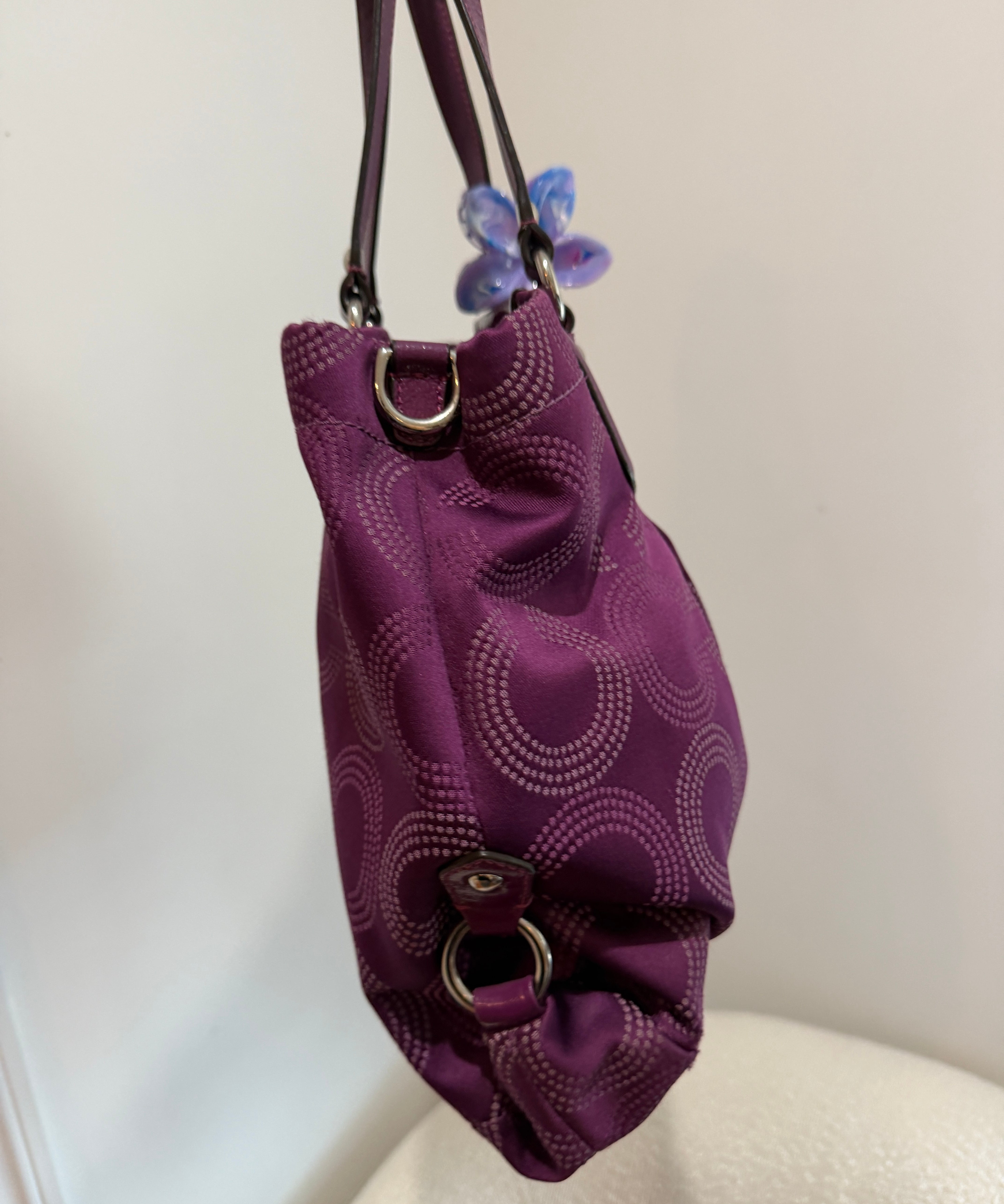Coach Purple Op Art Ashley Carry-All Bag
