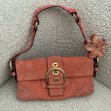 Coach Salmon Suede Soho Flap Bag