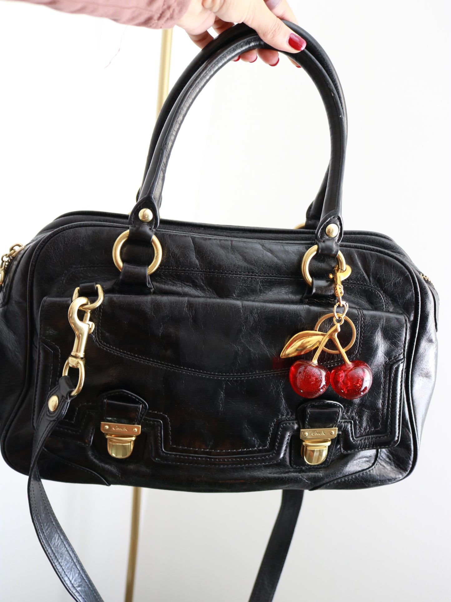 Coach Black Pushlock Satchel Bag