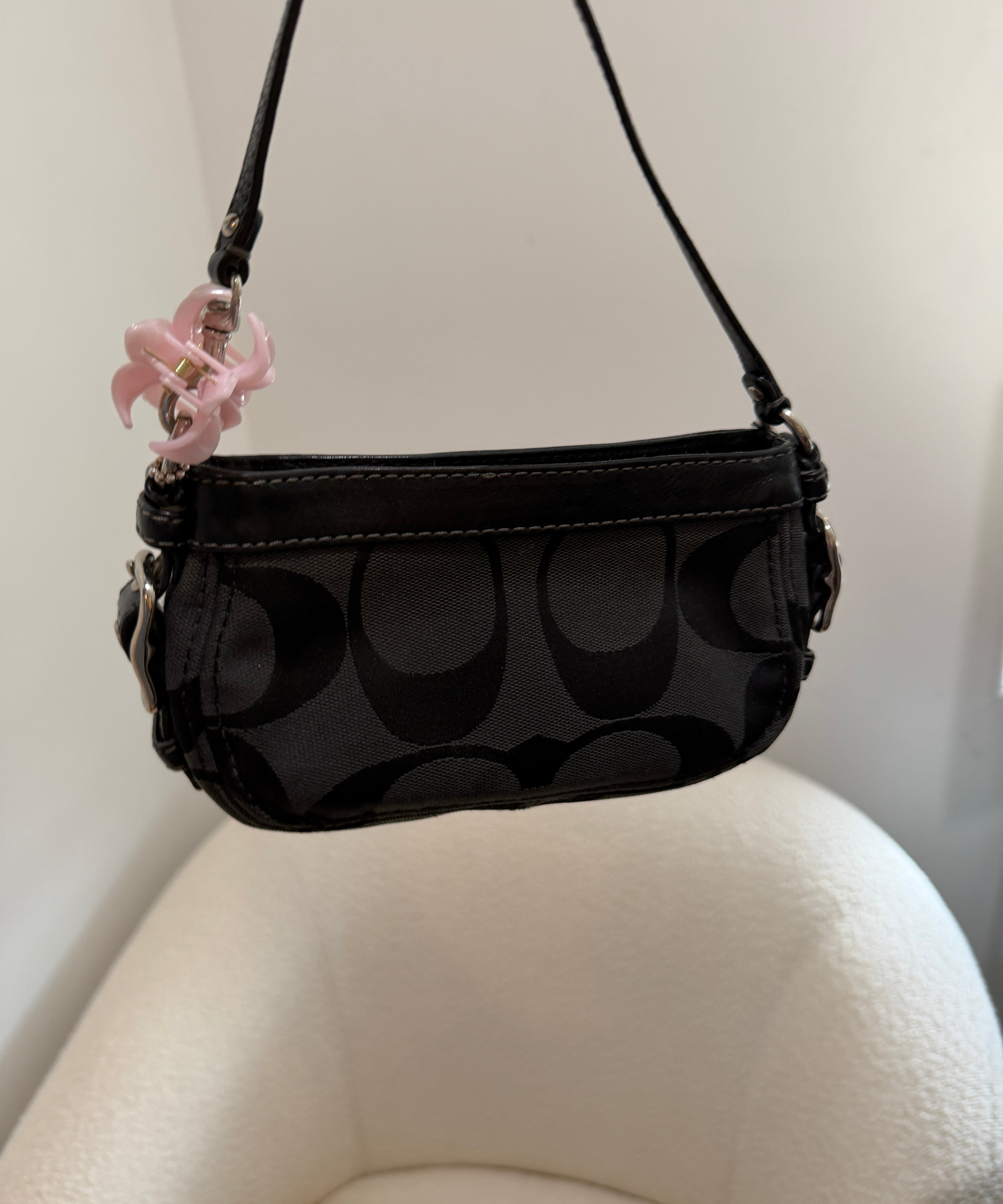 Coach Black Monogram Micro Zoe Bag
