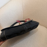 Coach Black Signature Turnlock Ergo Flap Bag