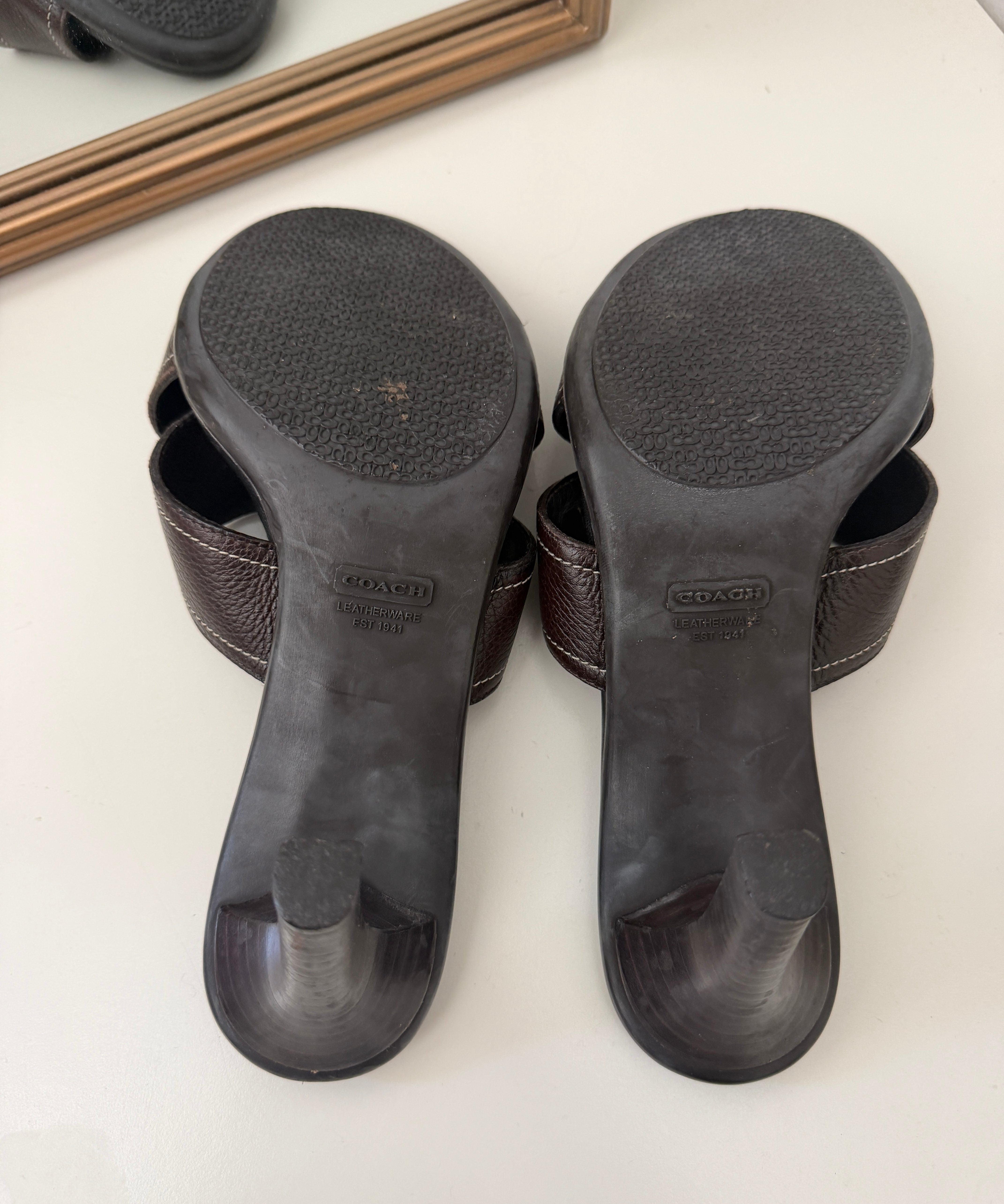 Coach Brown Peep-toe Heels (Size 8)