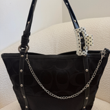 Coach Black Signature Studded Tote Bag