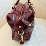 Coach Burgundy Patent Leather Ashley Shoulder Bag