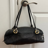 Black Leather Gucci Bowler Shoulder Bag