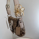 Coach Beige Mini Soho with White Leather