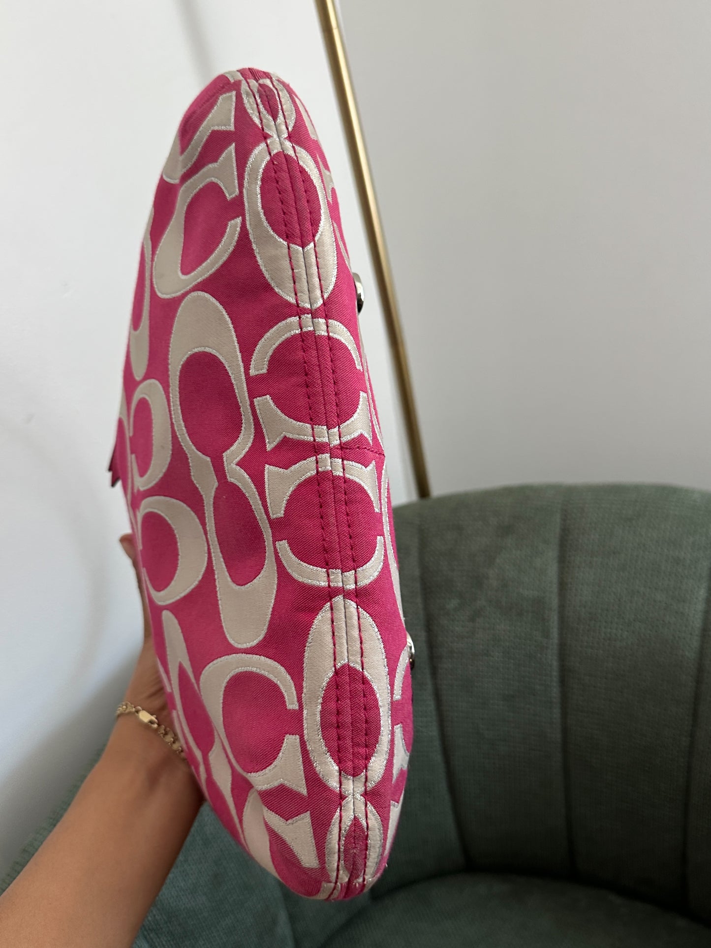 Rare Pink Coach Poppy Double Pocket Pushlock Bag