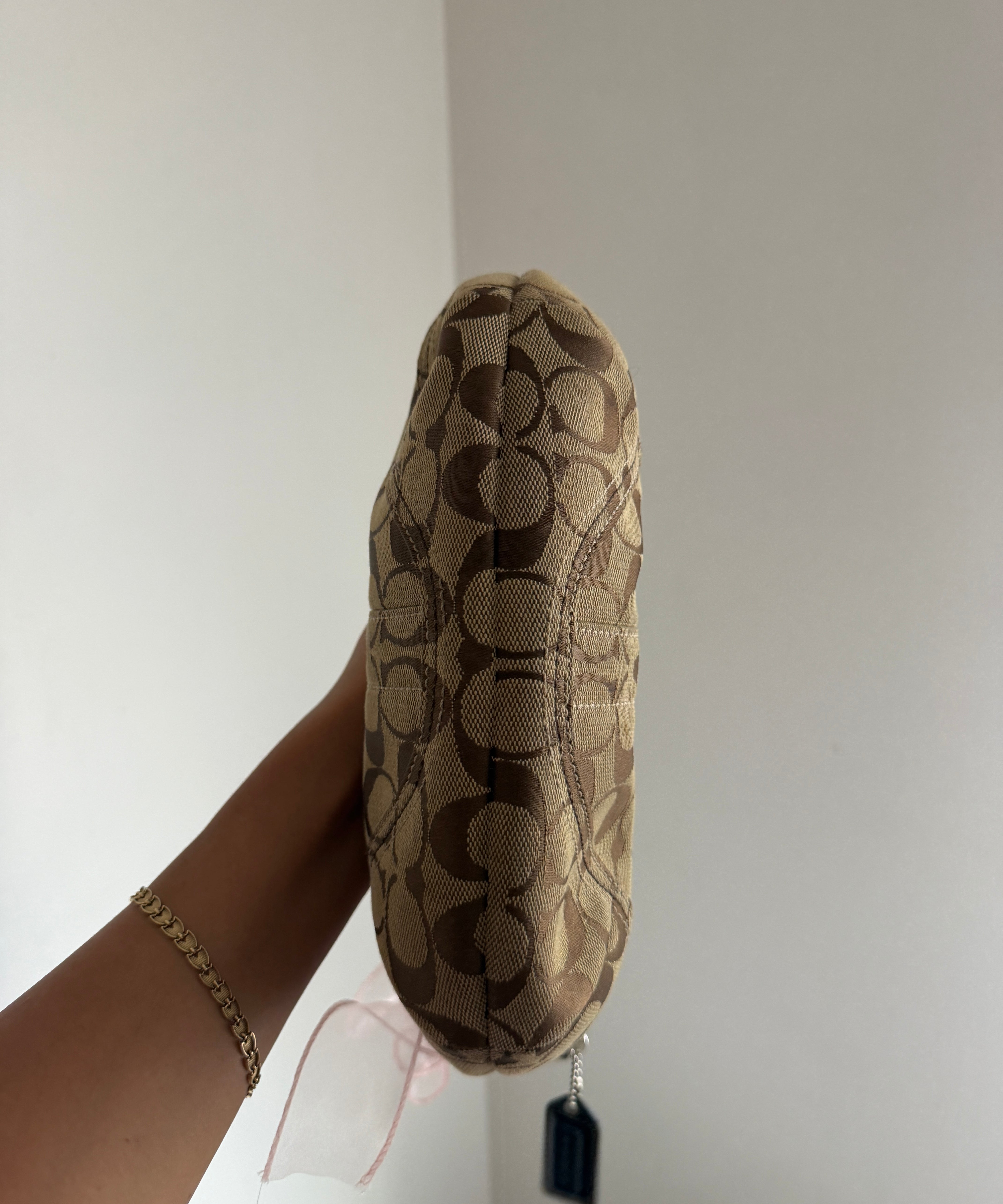 Coach Signature Brown Mini Hobo Bag