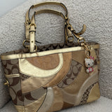 Rare Coach Gold Patchwork Tote Bag