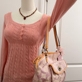 Coach Pink Signature Leah Tote Bag