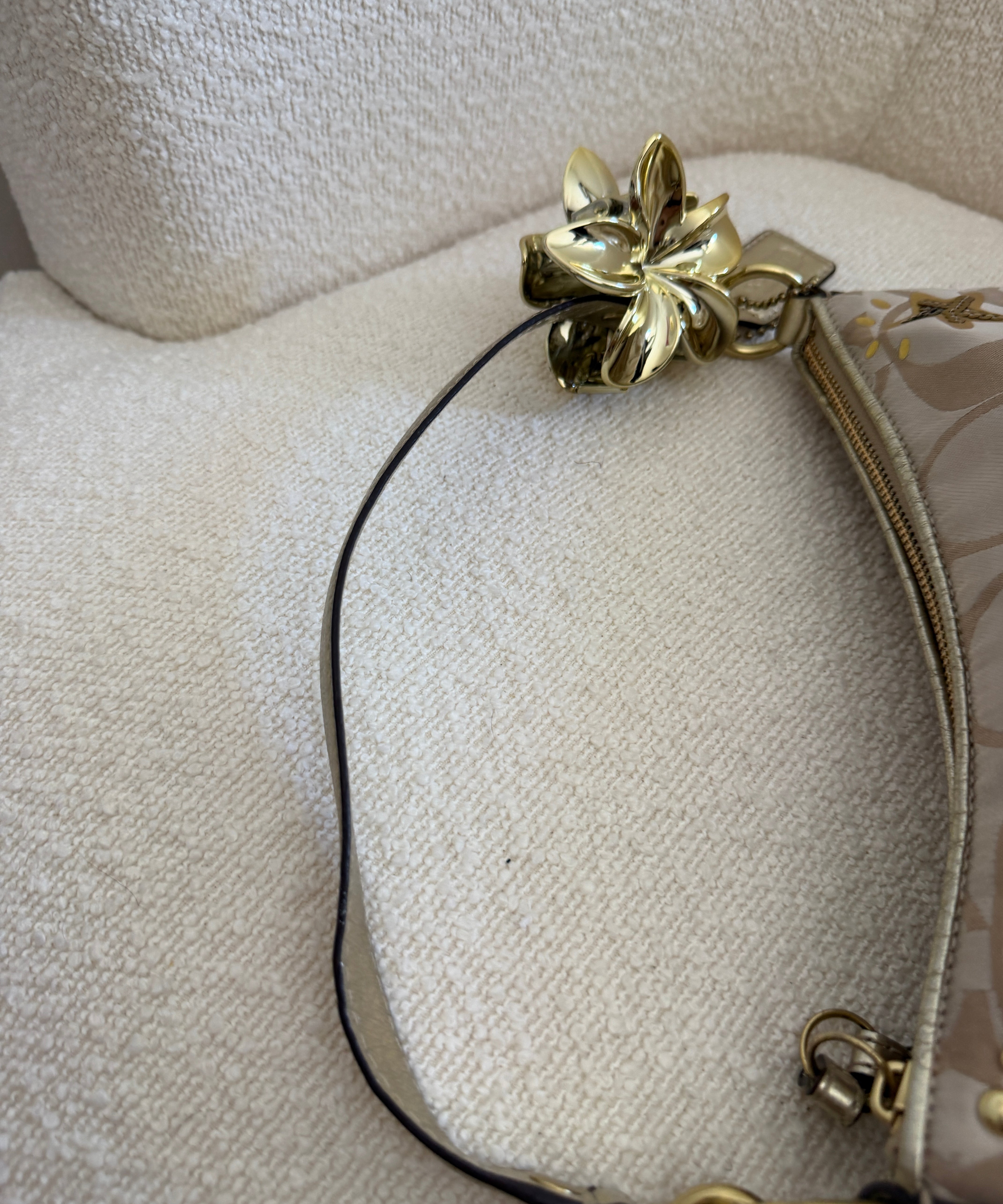 Coach Beige Signature Poppy Shoulder Bag