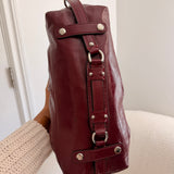Coach Burgundy Patent Leather Ashley Shoulder Bag