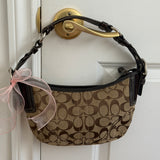 Coach Signature Brown Mini Hobo Bag