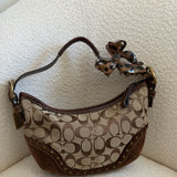 Rare Coach Signature Brown Studded Mini Hobo Bag
