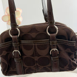 Rare Brown Signature Bonnie Satchel Bag