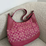 Coach Pink Hamptons Signature Clip Bag