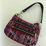 Coach Purple Plaid Poppy Signature Shoulder Bag
