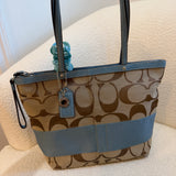 Coach Blue Stripe Tote Bag