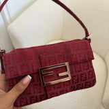 Red Mini Fendi Baguette Shoulder Bag