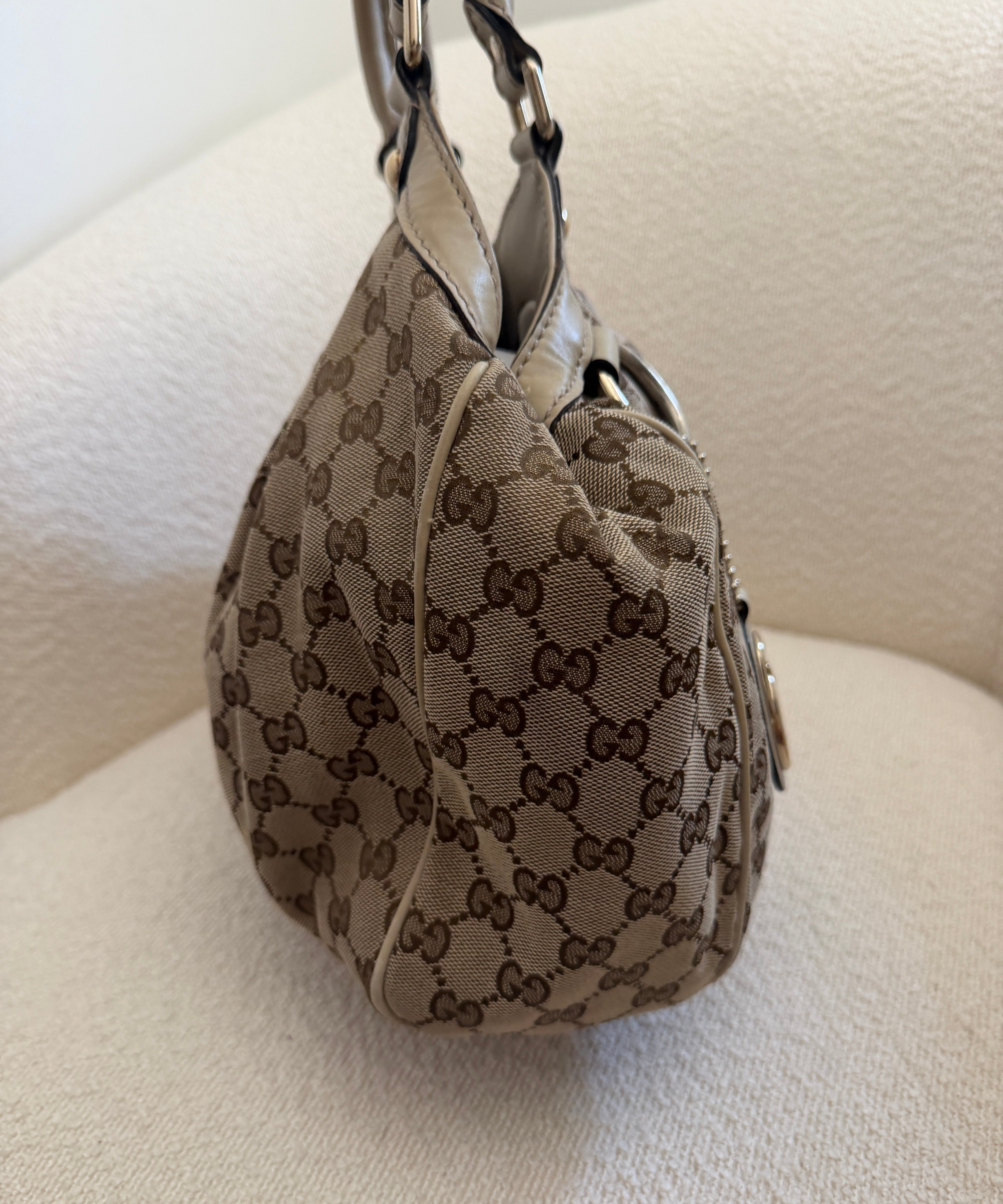 Beige Gucci GG Sukey Tote Bag