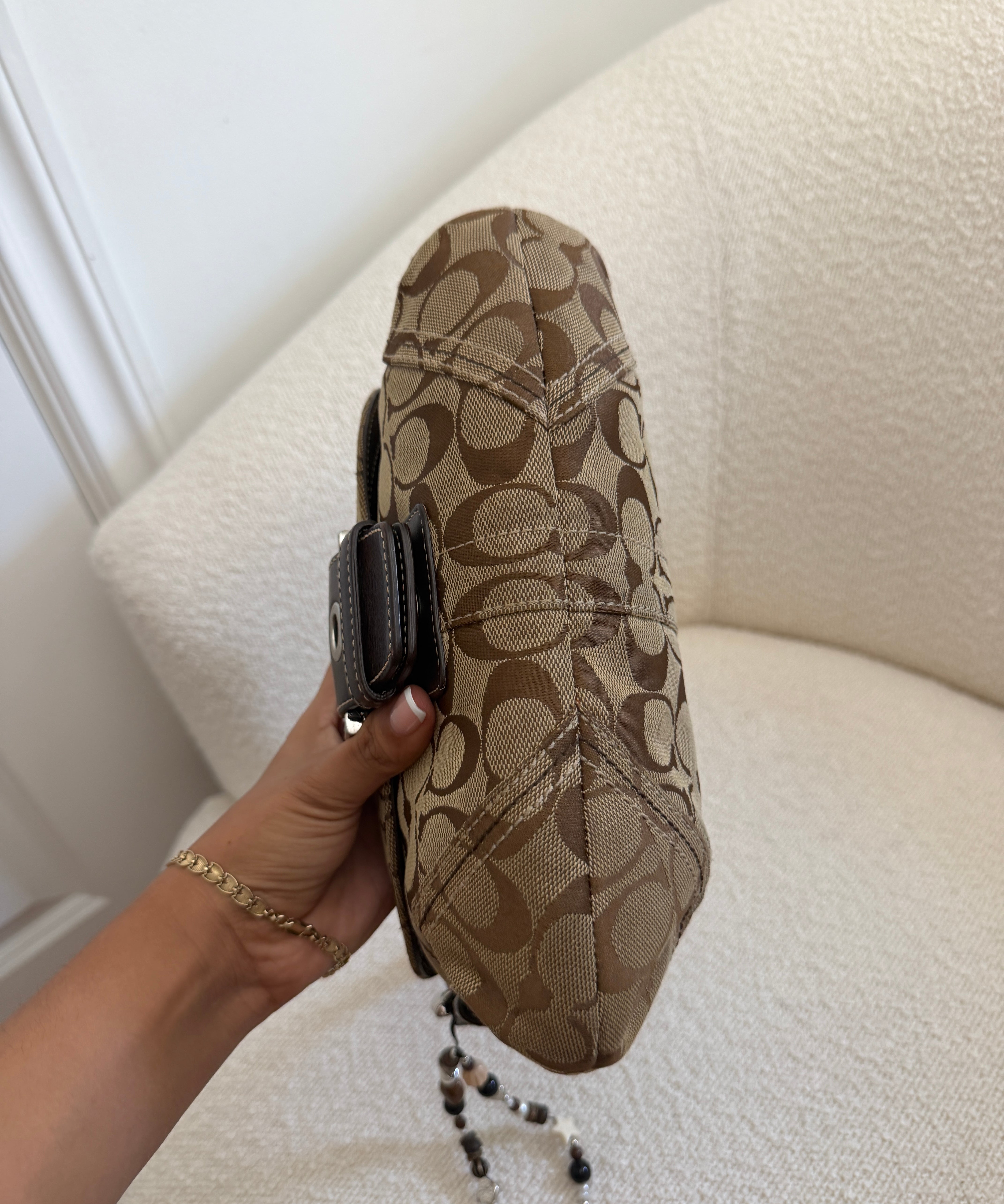 Coach Brown Canvas Mini Braided Soho Bag